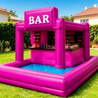 Tente de bar flottante gonflable en PVC pour enfants, protection UV, ignifuge, imperméable, écologique, souffleur inclus