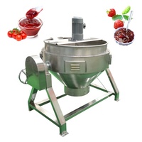Marmite de Cuisson Basculante à Double Enveloppe Électrique, Vapeur et Gaz pour Pâte de Piment, Sucre et Confiture avec Agitateur