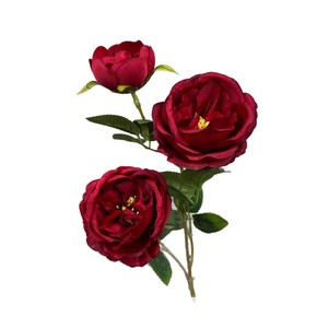 Roses artificielles en soie Austin, 3 têtes, décorations haut de gamme pour mariage et maison - Product Image 5
