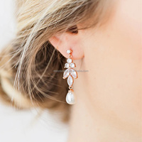 RE4779 boucles d'oreilles en perles d'imitation pour femmes, bijoux de mariage