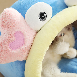 Chongdongyuan <b>Crab</b> Shape Cat Bed Semi Enclosed Washable Pet Bed For Cats All Season Use - Product Image 3