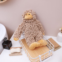 Jouet en peluche singe de dessin animé en chenille courte absorbante, multifonctionnel, durable et tendance, rembourré en coton PP