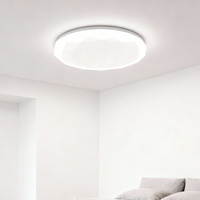 Plafonnier LED Rond Haute Luminosité 11-23W avec Cache Sculpté Exquis CRI>80, Interrupteur DIP, Puissance Réglable pour Couloir et Balcon