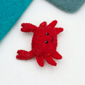 Adorno de cangrejo rojo de fieltro y lana cosido, móvil marino para bebé, llavero, juguete de aprendizaje para niños - Product Image 2