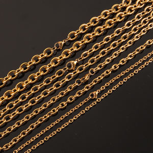 Granny Chic pesado de acero inoxidable O Link Curb cadena collar PVD 18K 22K chapado en oro O gargantilla cadenas para moda hombres mujeres - Product Image 3