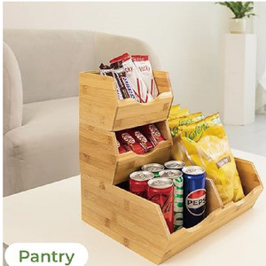 Ensemble de 3 bacs de rangement pour garde-manger en bois laqué coulissant pour pommes de terre et oignons avec un design durable et une grande capacité - Product Image 6