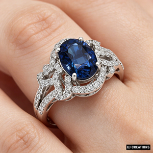 แหวนค็อกเทลทองคำแท้ 18K ประดับทับทิมทรงรี ดีไซน์หรูหราสำหรับผู้หญิง - Product Image 4