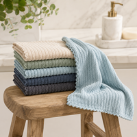 Serviette de visage Fictory Direct en coton biologique tissé 300 GSM 30x30cm, épaisse, absorbante et à séchage rapide pour activités intérieures et extérieures