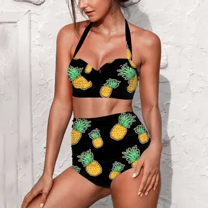 Nouveau Sexy femmes maillots de bain Bikini Tropical Jungle Fruit ananas imprimer personnalisé maillot de bain pour les femmes avec une remise énorme maillot de bain