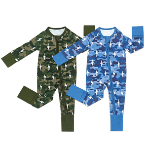 Pijama de Bambú Orgánico con Cierre, Mameluco para Bebé con Estampado Personalizado, Ropa de Bebé Sostenible, Mono de <span class=keywords><strong>Jersey</strong></span> para Bebé, Traje de Dormir para Recién Nacido - Product Image 1