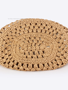 New Large Capacity Handmade Woven Zipper Two Daily Leisure Commuting Seaside Vacation Simple <b>Square</b> High-end Women's Tanjing - Product Image 4