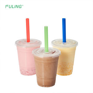 Vasos Desechables FULING con Tapa PET, Vasos de Plástico para Smoothies de 16 oz con <span class=keywords><strong>Tapas</strong></span> - Product Image 3