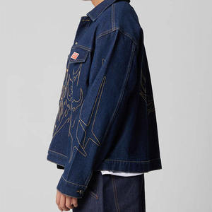 Chaquetas Vaqueras Vintage de Diseño Personalizado de Alta Calidad para Hombre, Chaqueta Vaquera Bordada Lavada con Botones, Chaqueta Vaquera Urbana para Hombre - Product Image 2