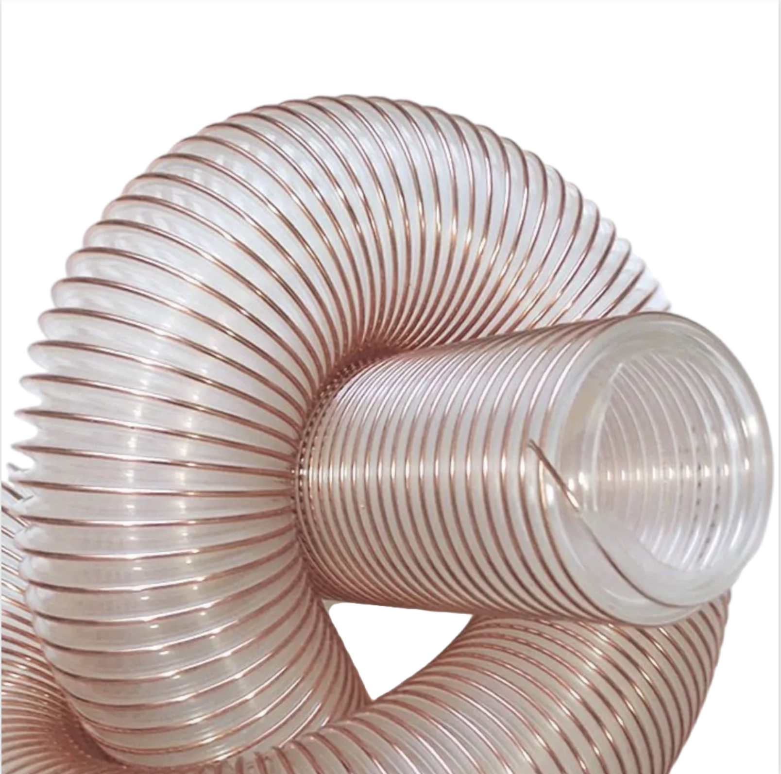 4" X 20' Heavy PVC Dust Collection Hose, Flexible Clear PVC Fume Collection Hose With Carbon Steel Wire Coil Puncture Resistant Pvc Dust Collection Hose For Dust Collectors With 4 Ports