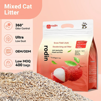 Litière pour chat mixte formule avancée, sable hybride synergique tofu-bentonite, agglomération rapide en 3 secondes, litière jetable sans poussière