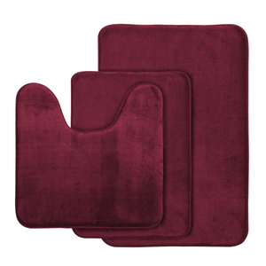 Ensemble de tapis de bain en mousse <span class=keywords><strong>à</strong></span> mémoire de forme FIGOO-Custom 3 pièces, antidérapant, séchage rapide, lavable en <span class=keywords><strong>machine</strong></span>, prix d'usine - Product Image 6