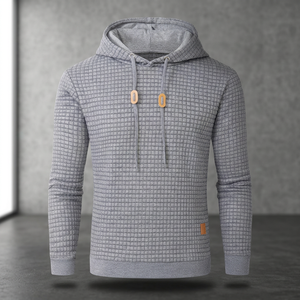 Sweat à capuche pour homme 100% Coton, à manches longues, doublé, tricoté, coupe ajustée, uni, essentiel, style hipster décontracté, avec logo personnalisé - Product Image 3