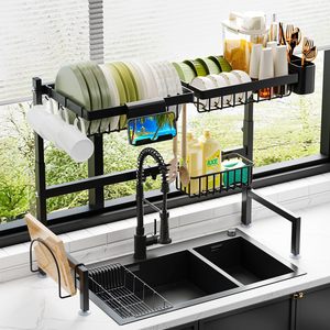 Escurridor de Platos de Doble Nivel de Acero Inoxidable Multifuncional, Soporte Vertical para Encima del Fregadero, Estante de Almacenamiento para Secar Platos y Tazones, para Cocina - Product Image 1
