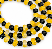 Câble de charge perlé jaune et noir 3-en-1, style bracelet color block, USB Type C, cordon cadeau mignon et tendance