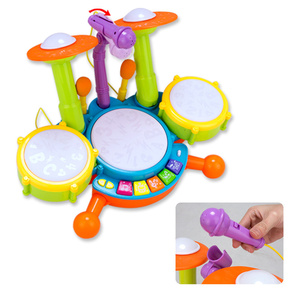 Jouets d'éclairage électrique batterie ensemble bébé éducation précoce puzzle musique tambour <span class=keywords><strong>jouer</strong></span> instruments - Product Image 2