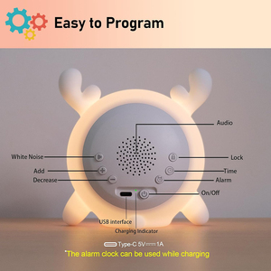 Trẻ Em Tiếng Ồn Trắng Máy Âm Thanh Bé Cảm Ứng Ánh Sáng Ban Đêm Bảy RGB Màu Sắc Nursery Ánh Sáng Ngủ Huấn Luyện Viên LED Hiển Thị Đồng Hồ Báo Thức Quà Tặng - Product Image 3