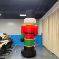 Soldat Casse-Noisette Gonflable Géant, une figurine gonflable de Noël avec lumières LED, idéal pour les décorations de centres commerciaux