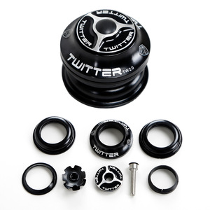 Espaciador de horquilla delantera para bicicleta de montaña Twitter Tw2.0, de aleación de aluminio, 44 mm de diámetro, integrado y oculto, color negro - Product Image 1