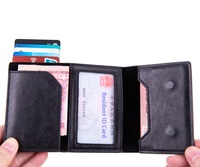 Portefeuille Pop-up AirTag en PU, Porte-cartes RFID Fin, Porte-monnaie Minimaliste en Cuir, Clip à Argent, Logo Personnalisé