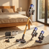 Aspirateur balai sans fil Cyclone, moteur sans balais, HEPA, humide/sec, sans sac, pour maison, voiture, hôtel, OEM CE