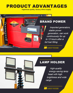 Hot di động <span class=keywords><strong>LED</strong></span> tháp ánh sáng cho trailers 5M 7m 9m Máy phát điện diesel chiếu sáng công nghiệp - Product Image 6