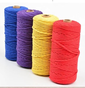 Manufacturer Supply Eco-Friendly 3MM-20MM Diameter Various Colors Braided Cotton Rope in Roll for Garments Shoes Bags