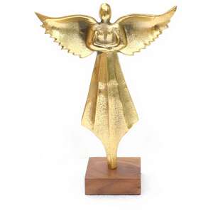 Jaffs Exports Aluminum High Quality Golden Angel Figurine Sculpture Handmade Eco-Friendly Modern Religious Art <b>Decor</b> for - Product Image 1