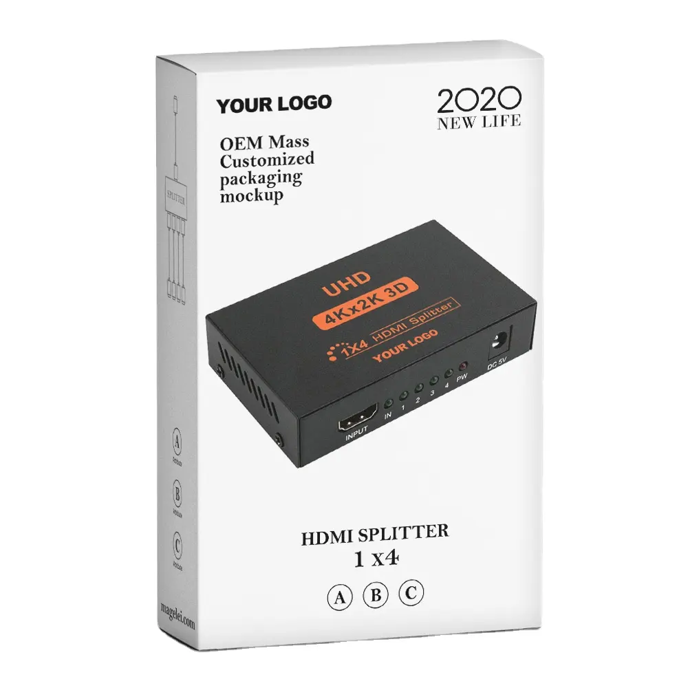 Full HD 4K x 2K HDMI 1 4 out Splitter HDMI 1x4 Splitter AC adaptörü çift/ayna ekran desteği 2K x 4K 2160P 3D ses