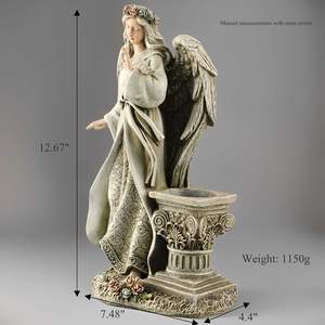 Statua in Resina Personalizzata Realistica di <span class=keywords><strong>Angelo</strong></span> Meditante da Giardino, 32,2 cm di Altezza - Product Image 6