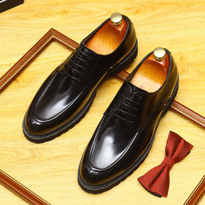 Latest Goodyear Welted Full Grain Leather Vintage <b>Washed</b> Rubber Sole Waterproof Casual English Oxford Men's Autumn Shoes - Product Image 3