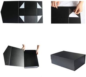 Boîte cadeau rigide noire rectangulaire en carton finition mate, emballage haut de gamme avec couvercle pour bouteille de vin - Product Image 6