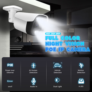 HIK tương thích hoạt động răn đe PoE máy ảnh với 6MP CMOS ánh sáng kép phát hiện chuyển động ngoài trời báo động CCTV Camera An Ninh - Product Image 5