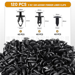 Clips de plástico Shuangxuan 3 en 1 para revestimiento de guardabarros, 120 unidades, para parachoques, cavidades de ruedas y paneles bajo el capó, con herramienta - Product Image 4
