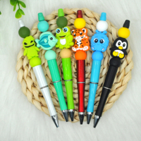 Nouveau produit : Perles focales en silicone souples et amusantes en forme d'animaux pour la dentition des bébés, vente en gros, pour la fabrication de stylos