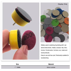 Disque abrasif en carbure de silicium imperméable à l'eau de 1 pouce (25 mm) pour ponçage humide et sec, avec fixation auto-agrippante, pour le polissage du verre, du bois et du métal - Product Image 4