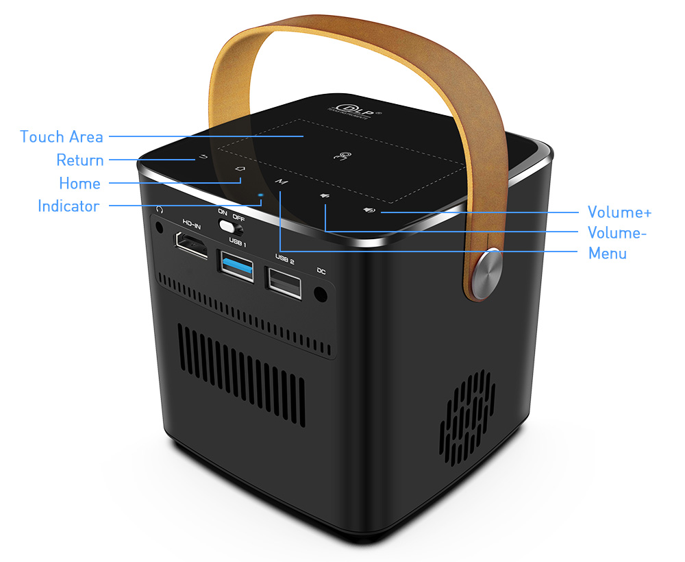 Smart Mini Android 9 DLP LED Projector 6000 LUMENS With Battery