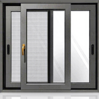 Fenêtres coulissantes en aluminium au design moderne, avec cadre horizontal en alliage d'aluminium et mécanismes de fenêtre coulissante pour usage extérieur en cuisine