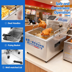 <span class=keywords><strong>Friteuse</strong></span> électrique commerciale 12L de comptoir pour cuisine de restaurant, <span class=keywords><strong>friteuse</strong></span> en acier inoxydable avec contrôle thermostatique - Product Image 2