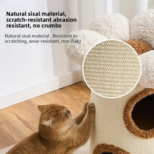 Structure d'escalade pour <span class=keywords><strong>chat</strong></span> intégrée avec nid et griffoir, design compact à deux niveaux en sisal pour petits appartements - Product Image 3