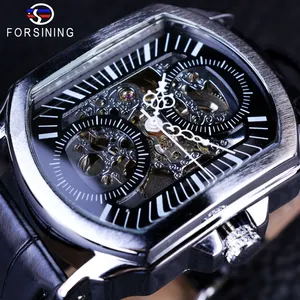 Vencedor 2016 Retro Classic Designer Silver Stainless Steel Case Men Relógios Top Brand Luxury Mechanical Automatic Watch Clock