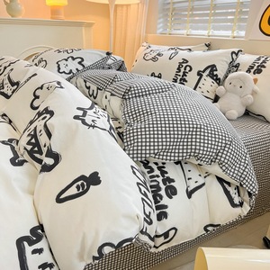 高級デザインホームキッズテキスタイル羽毛布団キルトカバー寝具セット綿100% 60S3Dクイーン/キングサイズフローラルプリントベッドシーツ - Product Image 4