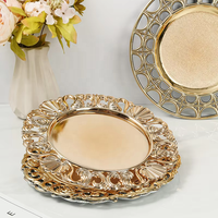Assiette de présentation jetable en plastique à motif végétal rétro européen, personnalisable pour mariage et fête