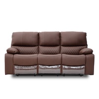 Ensemble de canapés inclinables sectionnels manuels en cuir moderne Geeksofa 3 2 1 avec console pour salon