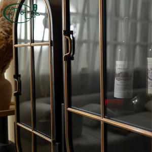 Vitrina para vinos con puerta de vidrio arqueada, delgada, decorativa para sala de estar, con estante para uso doméstico. - Product Image 4