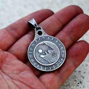 Collier soldat en acier pour hommes, pendentif loup noir en argent, bijoux en acier inoxydable, cadeau, nouvelle collection SS8-913ABP - Product Image 3